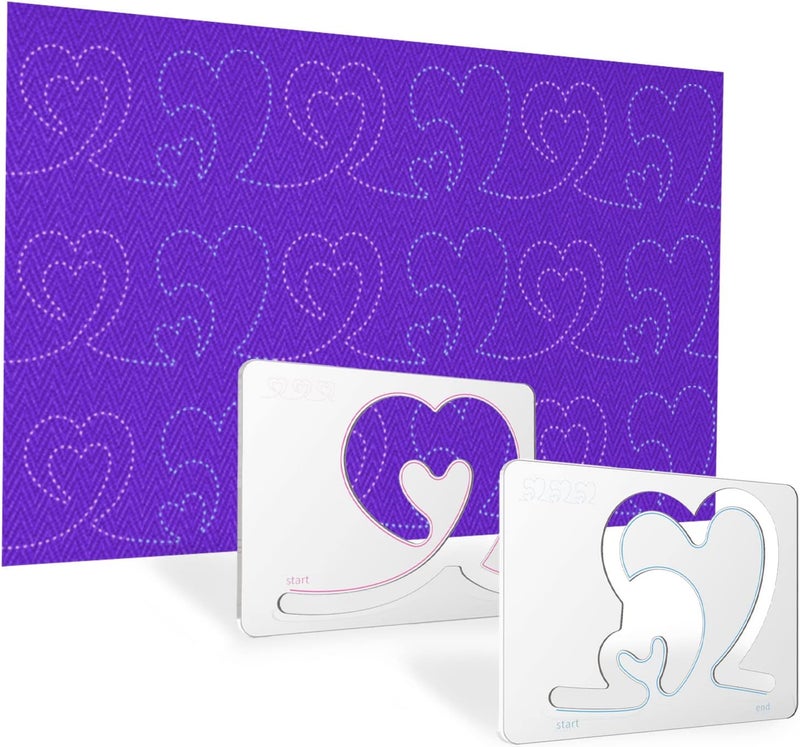 Kapyoo Quilting Rulers and Templates Quilting Templates for Machines Quilting Heart Shaped Free Motion Quilting Templates (Design A&B) - Image 5